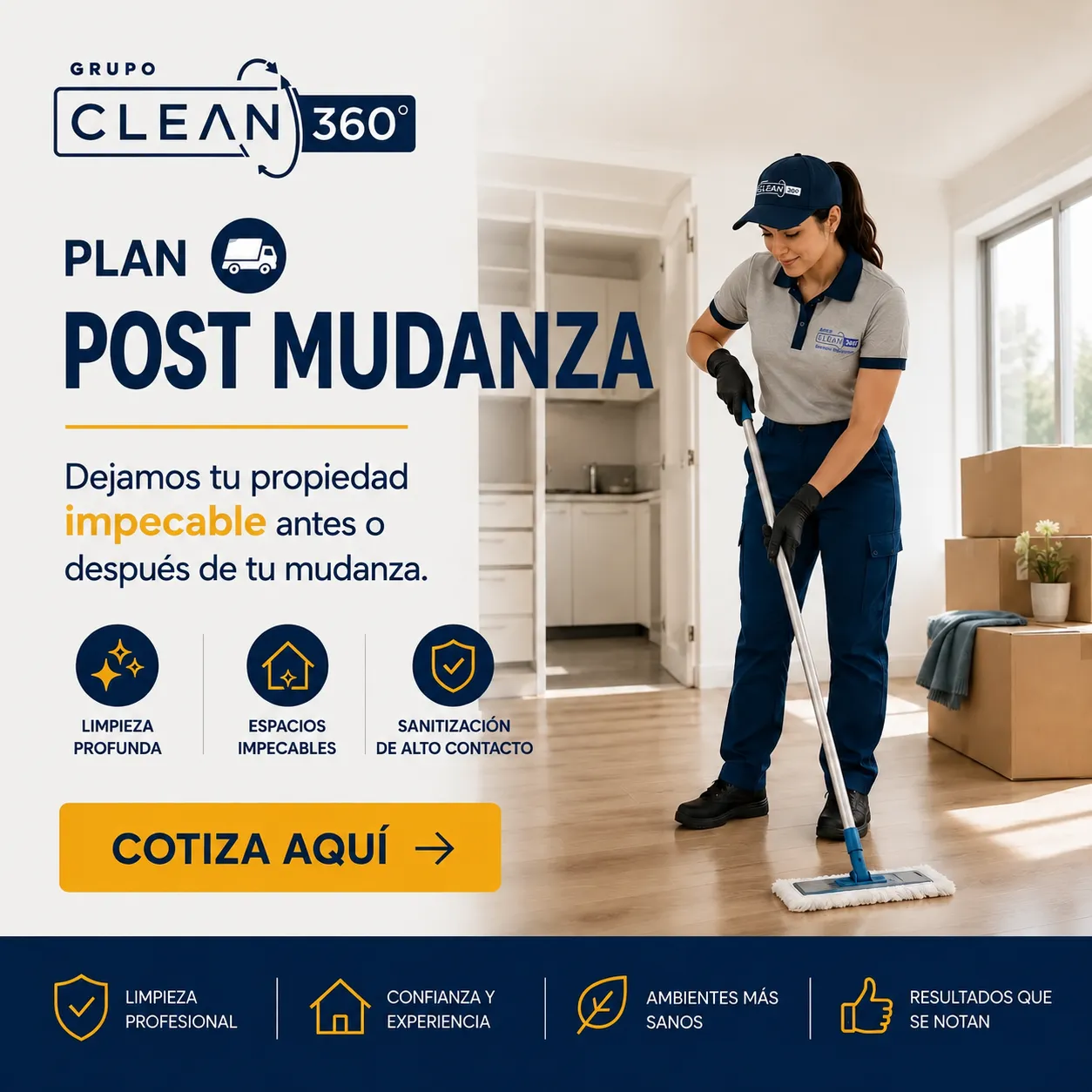 Servicio de limpieza profesional para una mudanza
