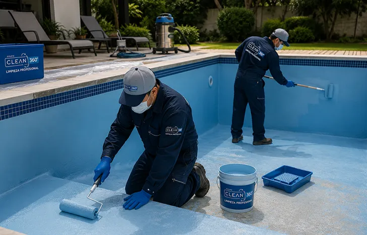 Limpieza, Vaciado, Pintado y Cambio de Arena de Filtro de Piscinas profesional de Clean360 en Santiago Oriente